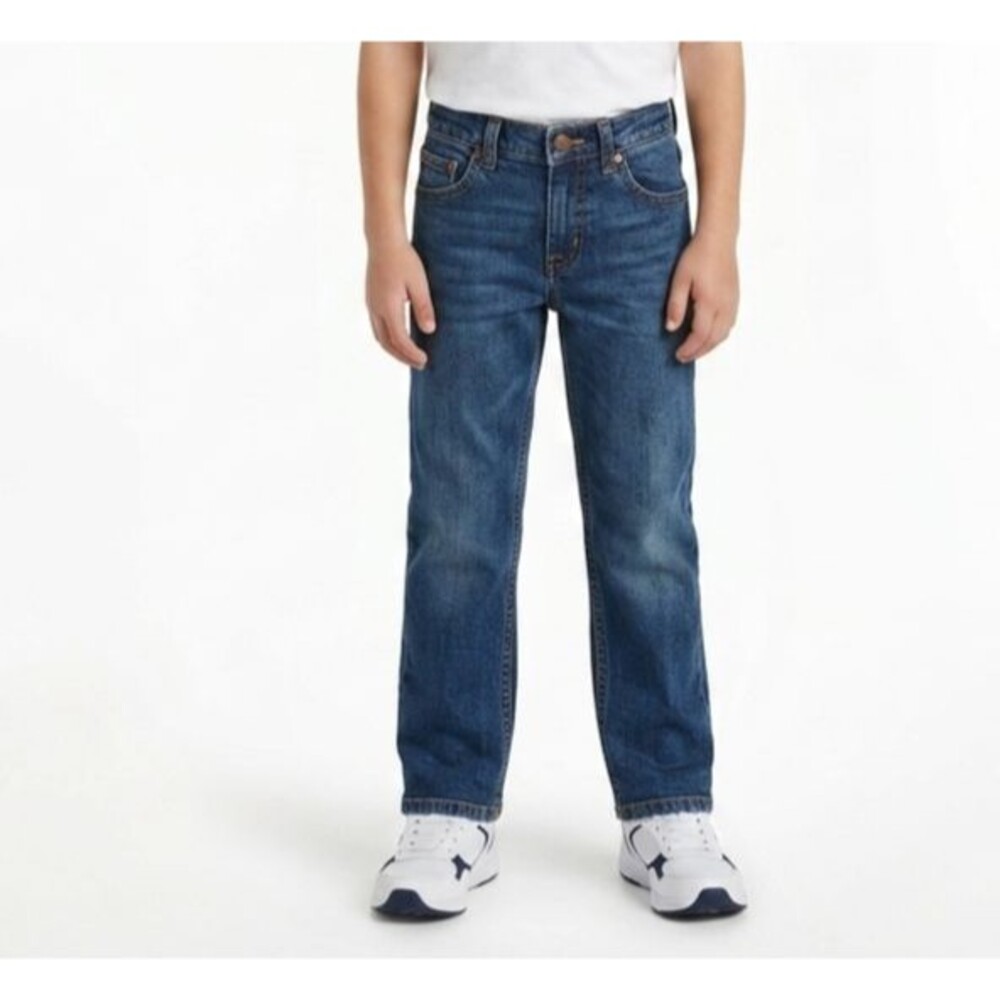 Carhartt Boys Size 8 Rugged Flex Denim Jeans Blue Straight Adjustable Waist